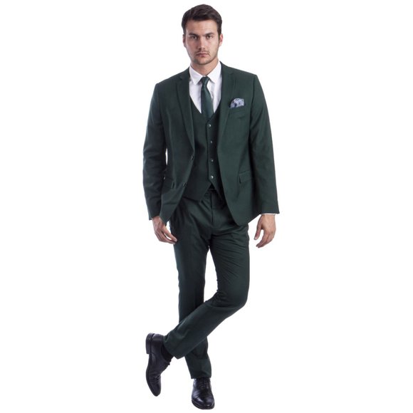 Men's Skinny-Fit 3pc Green Suit by Sean Alexander - Picture 5 of 6